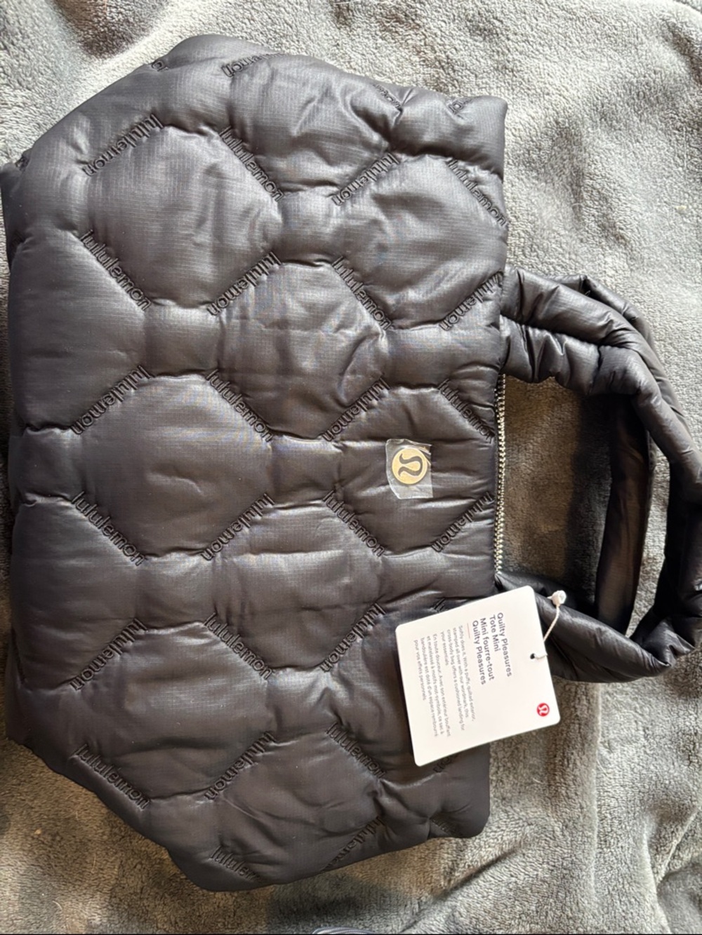 Lululemon Quilted Mini Black Tote Bag